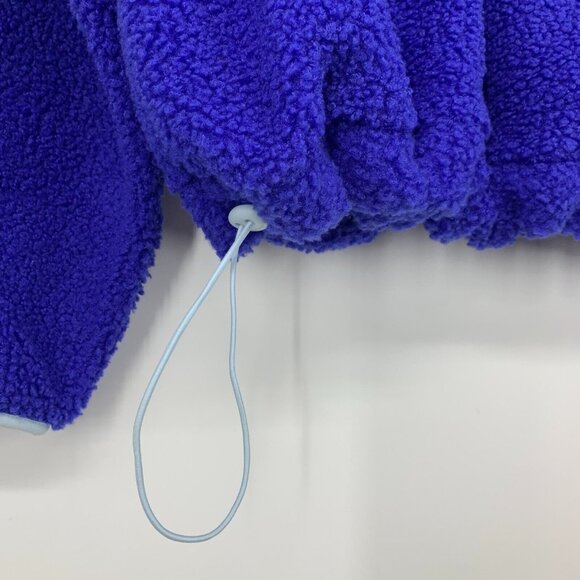 Wild Fable Jacket Blue Half Zip Faux Sherpa Anorak Hooded NWT - Picture 8 of 9